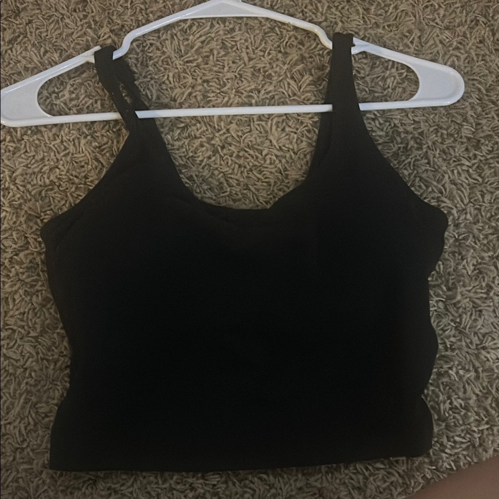 Lululemon Athletica Black Fitted Crop Tank Top